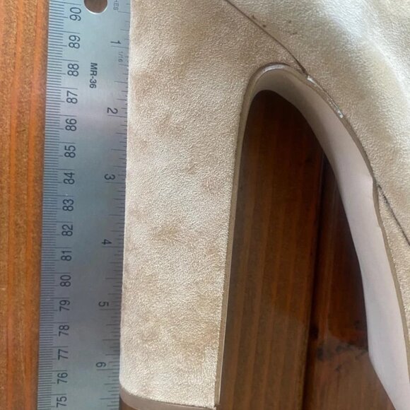 Steve Madden Passion Suede Platform Heeled Boots Tan Beige Sand Size 6.5 - Picture 6 of 8